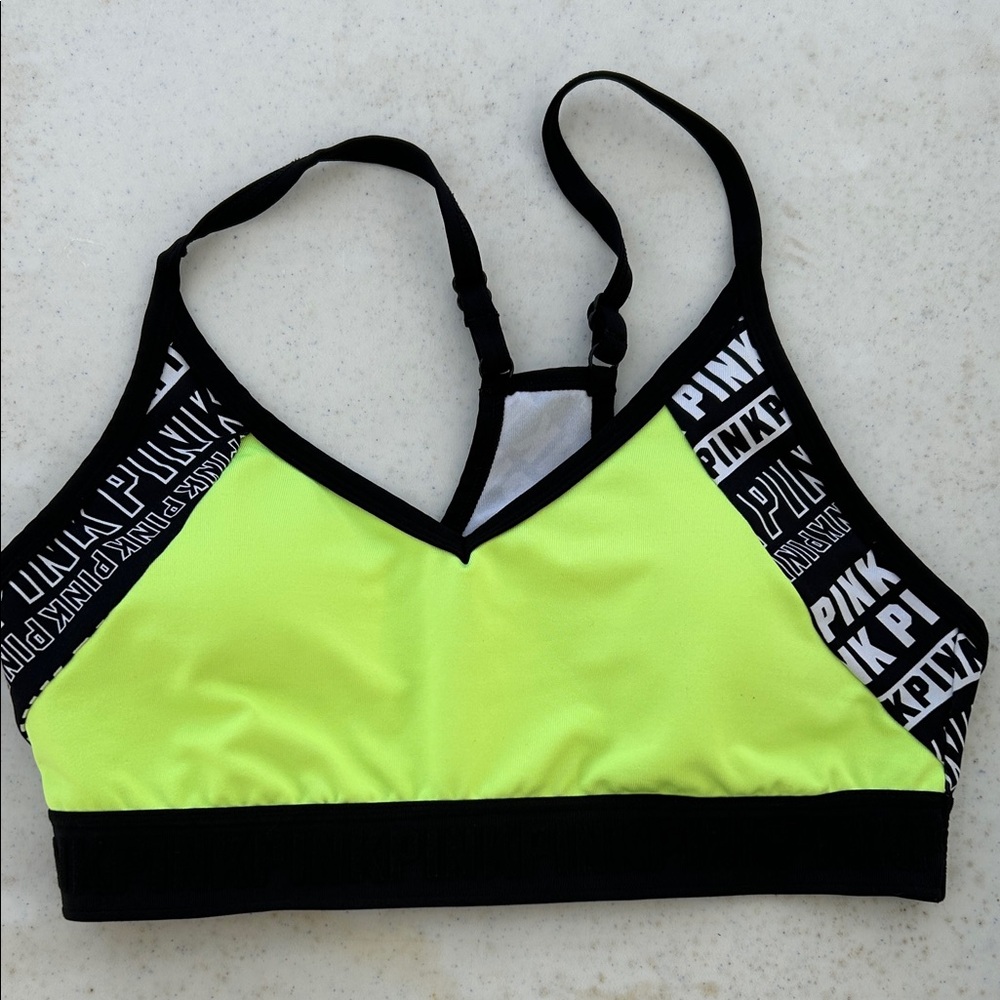 PINK Victoria's Secret Bright Yellow/green Sports Bra